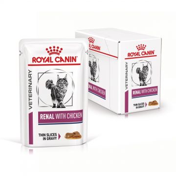 ROYAL CANIN Renal Chicken, dieta veterinara, plic hrana umeda pisici, sistem renal, 12x85 g ROYAL CANIN Renal Chicken, dieta veterinara, plic hrana umeda pisici, sistem renal, 12x85 g