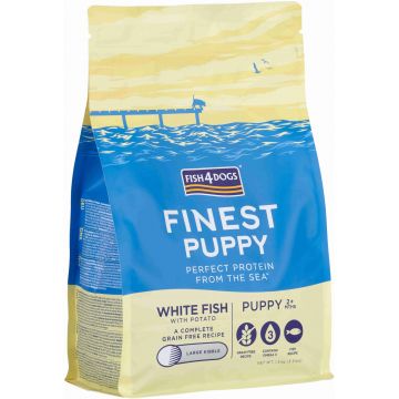 FISH4DOGS Finest PUPPY Peşte alb şi Cartofi, Large Kibble