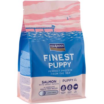 FISH4DOGS Finest PUPPY Somon şi Cartofi dulci, Large Kibble