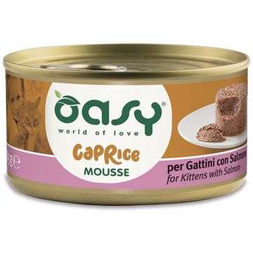 OASY CAPRICE Conservă pentru KITTEN, Mousse cu Somon 85g