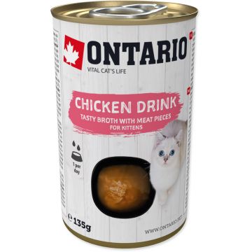 ONTARIO KITTEN Conservă pentru pisicuţe, Supă cu bucăţi de Pui 135g