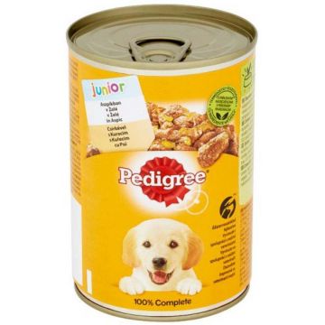 PEDIGREE Conservă JUNIOR pentru căţeluşi, cu Pui în Aspic 400g