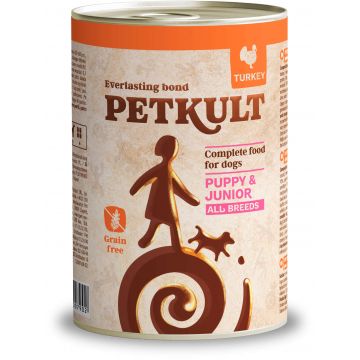 PETKULT Conservă pentru câini JUNIOR, Curcan 400g