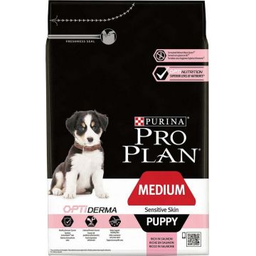 PRO PLAN Hrană uscată SENSITIVE SKIN pt câini Puppy Medium Breed, cu Somon 12kg