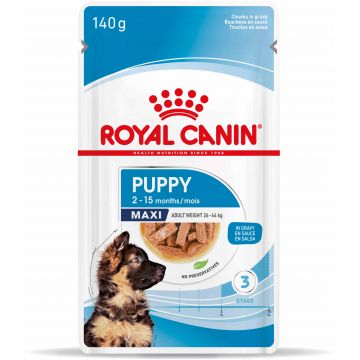 ROYAL CANIN Plic hrană umedă pentru câini Maxi Puppy140g