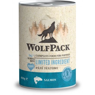 WOLFPACK Conservă pentru PUPPY, cu număr limitat de ingrediente, Somon