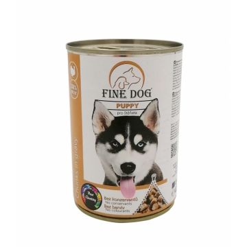 Hrana umeda pentru caini Fine Dog, Puppy, Pasare, 415g