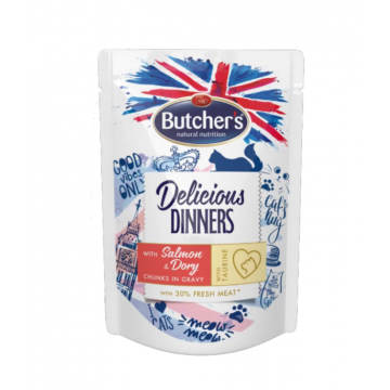 Hrana umeda pentru pisici, Butcher s, Delicious Dinner, cu somon, 100 g, cod 6003