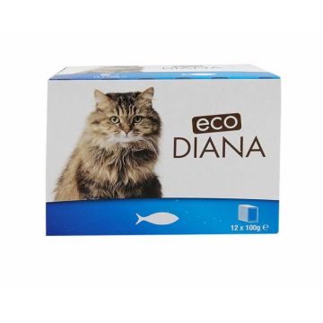 Hrana umeda pentru pisici Eco Diana, Peste, 12 x 100g