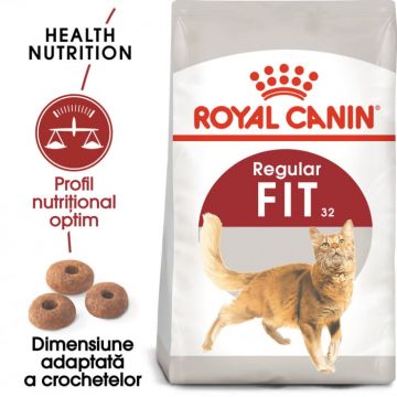 Hrana uscata pentru pisici Royal Canin Fit32 Adult, Activitate fizica moderata, 400g