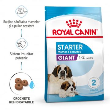 Royal Canin Giant Starter Mother Babydog, mama si puiul, hrana uscata caine, 15 kg