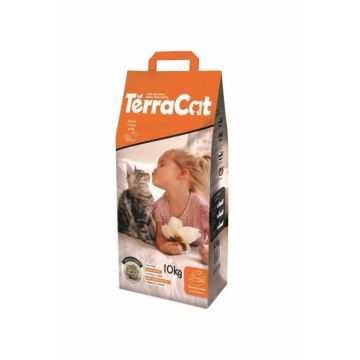 Asternut igienic pentru pisici Terra Cat, Bentonita, Portocale, 10kg