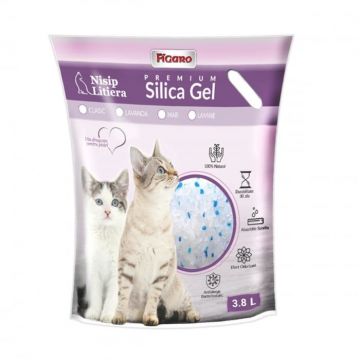 Asternut pentru litiera pisici nisip silica-gel figaro premium 3.8l- Clasic