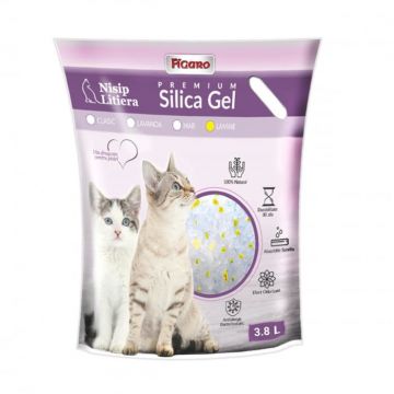 Asternut pentru litiera pisici nisip silica-gel figaro premium 3.8l- Lamaie