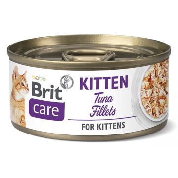 Brit Care Tuna Fillets, Conserva Hrana umeda cu ton pentru pisoi, 70g