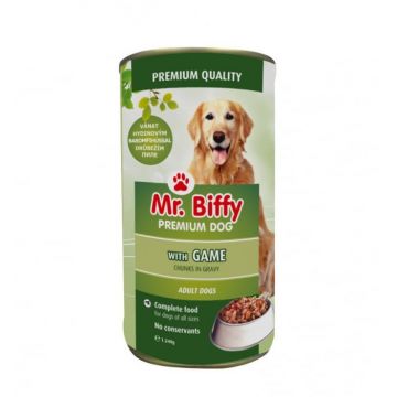 Hrana umeda pentru caini Mr. Biffy, Vanat, 12 x 1240g