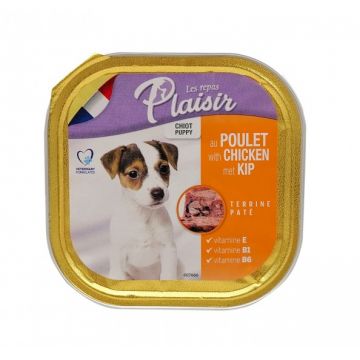 Hrana umeda pentru caini, Plaisir Puppy, Pui, 18 x 300g