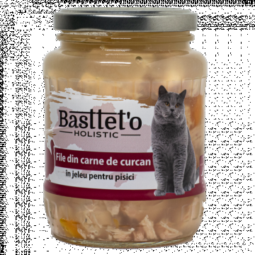 Hrana umeda pentru pisici Bastteto, Curcan in aspic, 6 x 360g