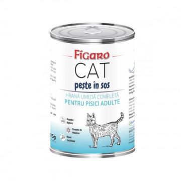 Hrana umeda pentru pisici figaro cat Peste in sos conserva 415g