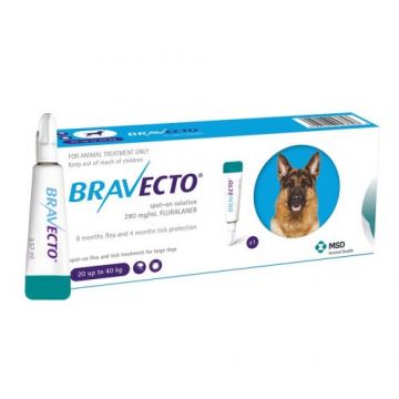 Bravecto Spot On Caine 20-40 Kg 1 Pipeta x 1000Mg