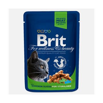 Brit Premium Sterilised Cat plic cu carne de pui 100 gr