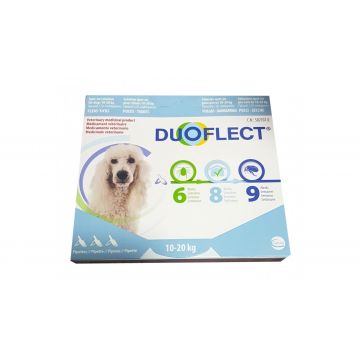 Douflect Dog M, 1 pipeta, 10-20 Kg, Cutie cu 3 pipete