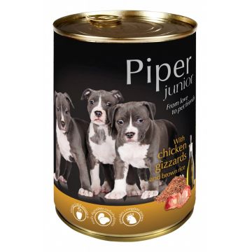 Hrana umeda Piper Junior, Pipote de Pui si Orez brun, 400 g