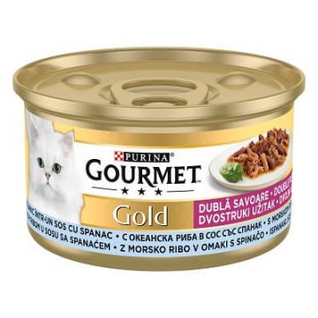 Purina Gourmet Gold Peste Oceanic si Spanac in Sos 85 Gr