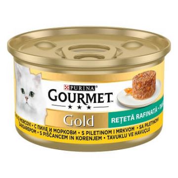 Purina Gourmet Gold Pui si Morcov in Sos 85 Gr