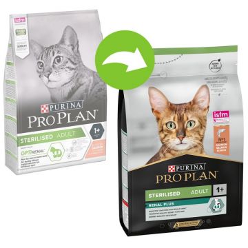 Purina Pro Plan Pisici Sterilizate Renal plus cu Somon, 10 kg