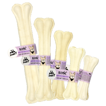 Recompense pentru caini Mr. Bandit Classic white Bone, os de 25 cm