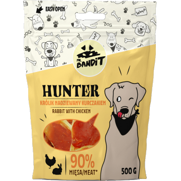 Recompense pentru caini Mr. Bandit HUNTER, iepure si pui, 500g