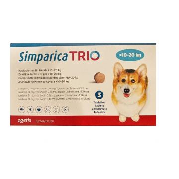 Simparica Trio Caine 10-20 Kg 1 Tableta x 24 Mg