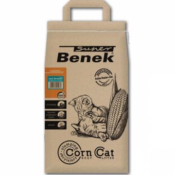 Super Benek Corn, Asternut igienic pentru pisici, Marin fresh, 7l