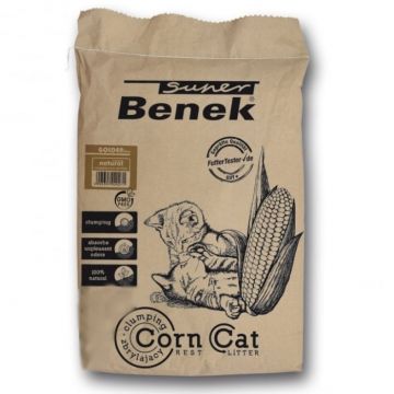 Super Benek Corn, Cat Golden, Asternut igienic pentru pisici, Classic, 7l