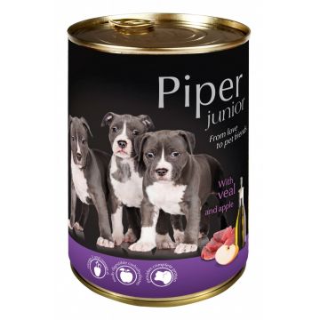 Hrana umeda Piper Junior, Vitel si Mere, Pachet 6 X 400 g