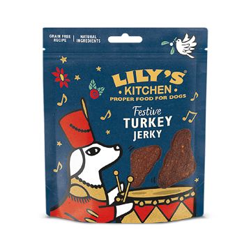 Lilys Kitchen Christmas Festive Turkey Jerky for Dogs 70 g