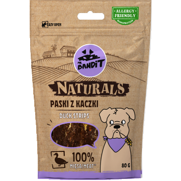 Recompense pentru caini Mr. Bandit Natural, rata, 80g