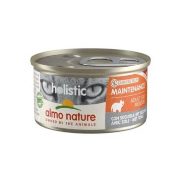 Almo Nature Holistic Cat, conserva digestive cu peste limba de mare, set 12 X 85 g