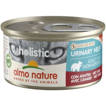 Almo Nature Holistic Cat, conserva urinary cu rata, set 12 X 85 g