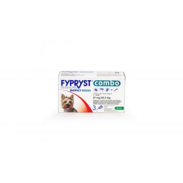 Fypryst Combo Dog S 67 mg 2-10 kg, Cutie cu 3 Pipete