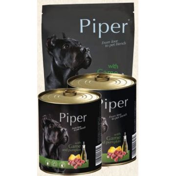 Hrana umeda pentru caini, Piper Adult cu Vanat si Dovleac, Pachet 4 X 800 g