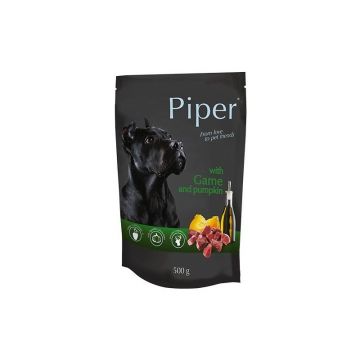 Hrana umeda pentru caini Piper Adult, Vanat si Dovleac, Set 5 X 500 g