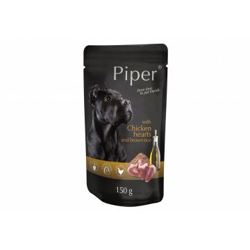 Hrana umeda Piper Adult, Inimi de pui si Orez brun, 150 g