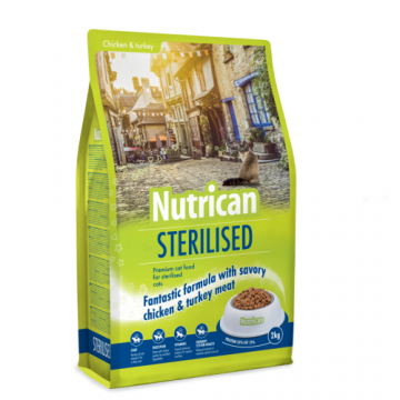 Nutrican Sterilised, Hrana uscata pentru pisici sterilizate, 2 kg