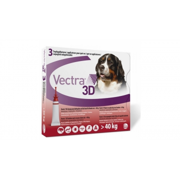 Vectra 3D caine peste 40 kg, 3 pipete