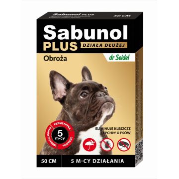 Zgarda antiparazitara caini,SABUNOL PLUS, 10-25 kg, 50 cm