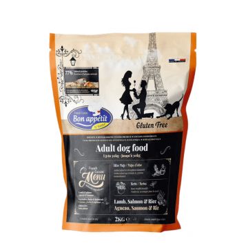 Bon Appetit Adult - Miel, Somon & Orez - 2kg - Hrana completa super-premium, hipoalergenica, fara gluten