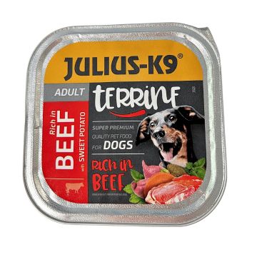 Julius K9 Dog - Terina cu vita si cartofi dulci - 150g