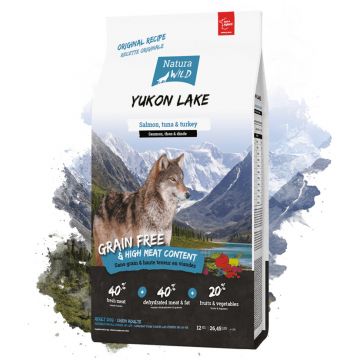 Natura Wild Yukon Lake - Hrana uscata super-premium - Somon, Curcan, Fructe si Legume - 12kg